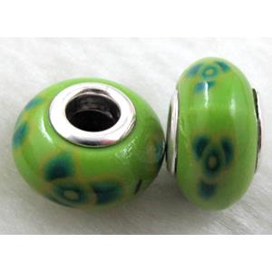 Fimo Polymer Clay Beads, 15-16mm dia, 9-10mm thick, hole:5.5mm [FBPB09]
