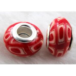 Fimo Polymer Clay Beads, 15-16mm dia, 9-10mm thick, hole:5.5mm [FBPB13]