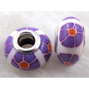 Fimo Polymer Clay Beads, 15-16mm dia, 9-10mm thick, hole:5.5mm [FBPB15]