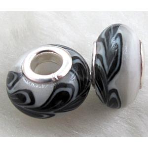 Fimo Polymer Clay Beads, 15-16mm dia, 9-10mm thick, hole:5.5mm [FBPB17]