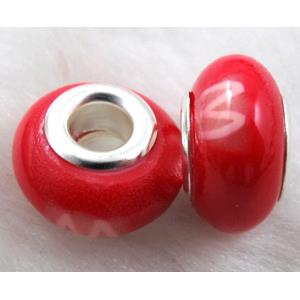 Fimo Polymer Clay Beads, 15-16mm dia, 9-10mm thick, hole:5.5mm [FBPB18]
