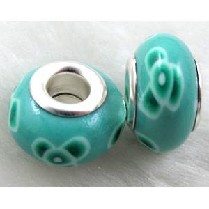 Fimo Polymer Clay Beads, 15-16mm dia, 9-10mm thick, hole:5.5mm [FBPB19]