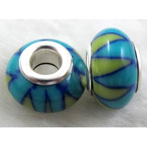 Fimo Polymer Clay Beads, 15-16mm dia, 9-10mm thick, hole:5.5mm [FBPB21]