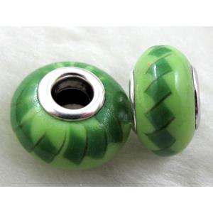 Fimo Polymer Clay Beads, 15-16mm dia, 9-10mm thick, hole:5.5mm [FBPB22]
