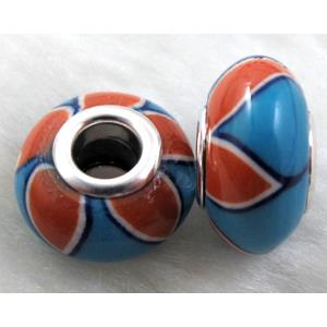 Fimo Polymer Clay Beads, 15-16mm dia, 9-10mm thick, hole:5.5mm [FBPB23]