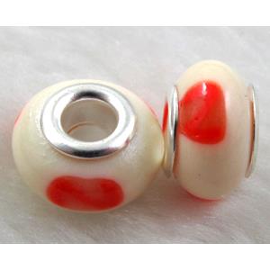 Fimo Polymer Clay Beads, 15-16mm dia, 9-10mm thick, hole:5.5mm [FBPB24]