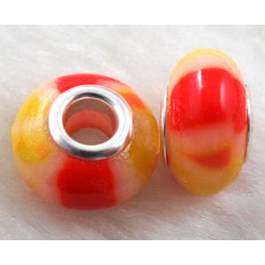 Fimo Polymer Clay Beads, 15-16mm dia, 9-10mm thick, hole:5.5mm [FBPB25]