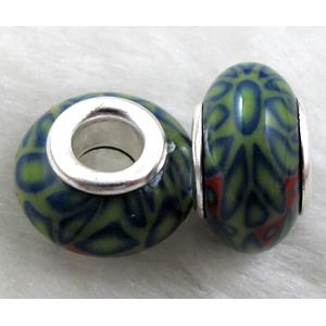 Fimo Polymer Clay Beads, 15-16mm dia, 9-10mm thick, hole:5.5mm [FBPB32]