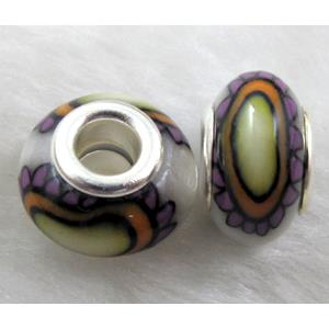 Fimo Polymer Clay Beads, 15-16mm dia, 9-10mm thick, hole:5.5mm [FBPB34]