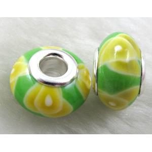 Fimo Polymer Clay Beads, 15-16mm dia, 9-10mm thick, hole:5.5mm [FBPB37]