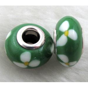 Fimo Polymer Clay Beads, 15-16mm dia, 9-10mm thick, hole:5.5mm [FBPB40]