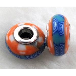 Fimo Polymer Clay Beads, 15-16mm dia, 9-10mm thick, hole:5.5mm [FBPB43]