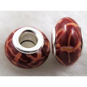 Fimo Polymer Clay Beads, 15-16mm dia, 9-10mm thick, hole:5.5mm [FBPB44]