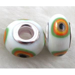 Fimo Polymer Clay Beads, 15-16mm dia, 9-10mm thick, hole:5.5mm [FBPB50]