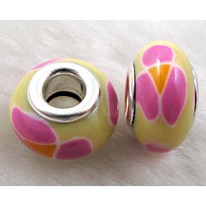 Fimo Polymer Clay Beads, 15-16mm dia, 9-10mm thick, hole:5.5mm [FBPB51]