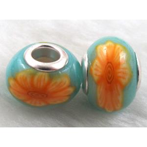 Fimo Polymer Clay Beads, 15-16mm dia, 9-10mm thick, hole:5.5mm [FBPB53]