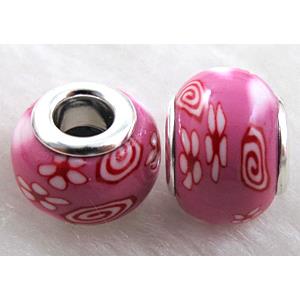 Fimo Polymer Clay Beads, 14mm dia, 11mm thick, hole:5mm [FBPB56]