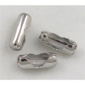 copper Ball Chain Connector, chain pull, platinum plated, 2.2x5mm [FD-CONNECT]