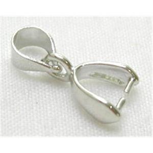 copper Pinch Bails, platinum plated, 6.4x14.5mm [FD-PP-CLASP03]