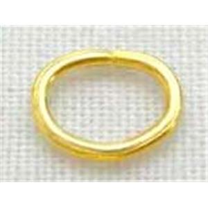 oval copepr Jump ring, gold plated, 3x4mm [FD002GP]