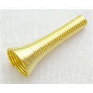 Gold Plated Spiral Jewelry Findings, iron, 9.5mm dia, 25mm length [FD003]