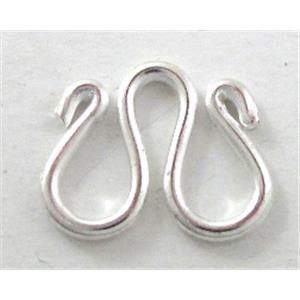 Silver plated W-Connector, copper, 13x10.5mm [FD004SP]