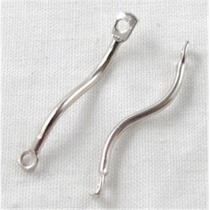 platinum plated jewelry connector, iron, 16mm length [FD049NP-16MM]