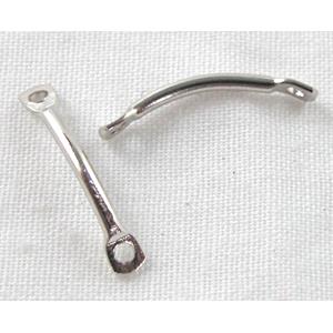 platinum plated jewelry connector, iron, 15mm length [FD051NP-15MM]