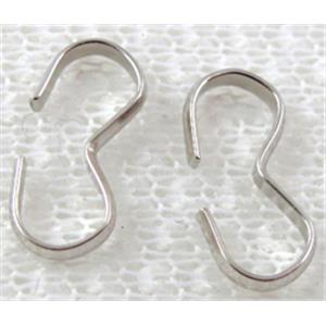 Platinum Plated Connector Clasp, 6x13mm, iron [FD063PP-6X13MM]