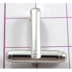 Cufflink, copper, platinum plated, 18x18mm, nickel free [FD072PP-K384]
