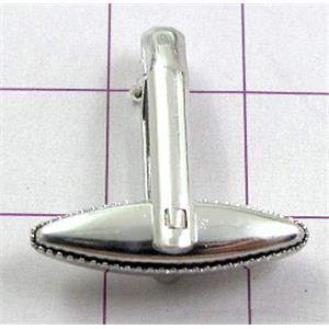 Cufflink, copper, platinum plated, 20x20mm, nickel free [FD073PP]