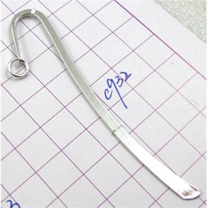 Platinum plated Bookmark, nickel & lead free, 85mm (3.4 inch) length [FD077PP-C932  ]