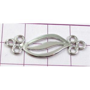 flower, copper Connection, 35x10mm, platinum plated [FD085PP-C853]