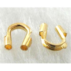 Wire Thimble Protectors, Copper, U-shaped, Golden plated, 4x5mm [FD092GP]