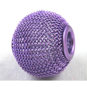 mesh bead, iron, purple, 30mm dia, 6mm hole [FD101-30MM]