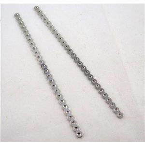 jewelry spacer bead, iron, platinum plated, approx 90mm length, 26 hole, 1.5mm hole [FD123]