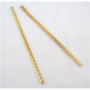 jewelry spacer bead, iron, gold plated, approx 90mm length, 26 hole, 1.5mm hole [FD124]