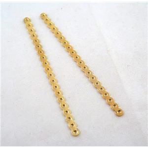 jewelry spacer bead, iron, gold plated, approx 70mm length, 20 hole, 1.5mm hole [FD125]
