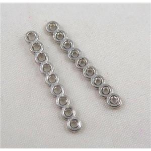 jewelry spacer bead, alloy, platinum plated, approx 50mm length, 15 hole, 1.5mm hole [FD130]