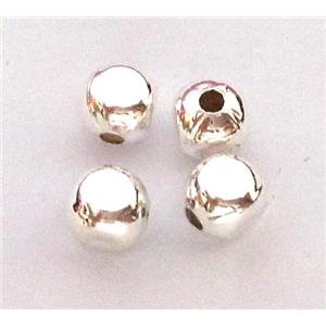 spacer copper bead, silver plated, approx 6x6mm [FD137-6MM]