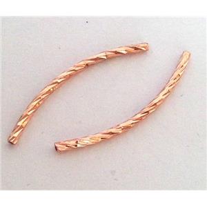 colorfast copper tube bead, red copper plated, approx 1.5x35mm [FD165]
