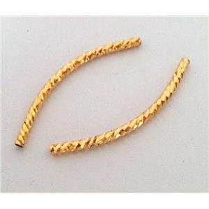 colorfast copper tube bead, gold plated, approx 2x35mm [FD166]