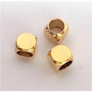 colorfast copper tube bead, gold plated, approx 5x5mm [FD171]