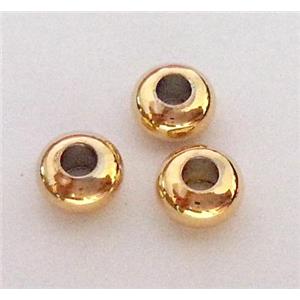 colorfast copper bead, rondelle, gold plated, approx 4mm dia [FD172]