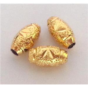 colorfast copper bead, gold plated, approx 5x10mm [FD175]