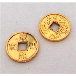 colorfast copper bead, gold plated, approx 10mm dia [FD178]
