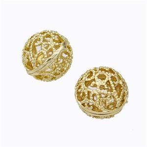 colorfast copper bead, gold plated, approx 10mm dia [FD187]
