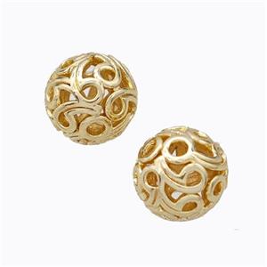 colorfast copper bead, gold plated, approx 8mm dia [FD188]