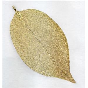 Unfading copper leaf pendant, gold plated, approx 50-90mm [FD206]