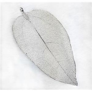 Unfading copper leaf, silver plated, approx 50-90mm [FD207]